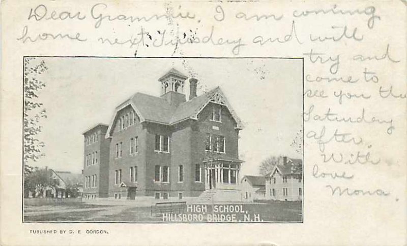 NH, Hillsboro Bridge, New Hampshire, High School Building, 1905 PM, D.E. Gordon