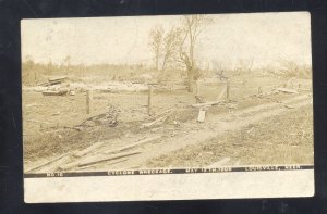 RPPC LOUISVILLE NEBRASKA CYCLONE WRECKAGE TORNADO 1908 REAL PHOTO POSTCARD