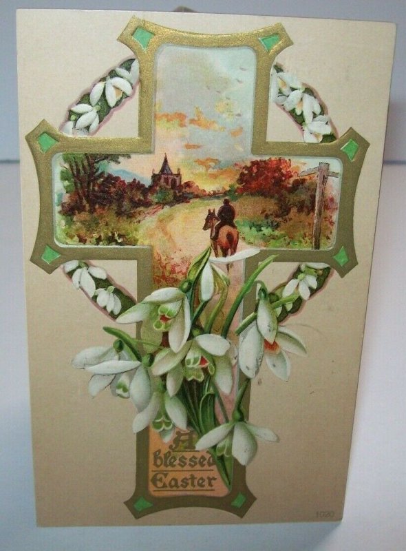 Easter Postcard Vintage Salesman Sample G C Holmes 1020 Man On Horseback 1909