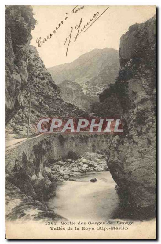 Postcard Old Exit Gorges Saorge Vallee Roya Alp Marit