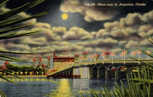 FL - St Augustine. Moon Over City