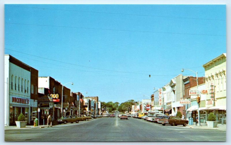 CONCORDIA, Kansas KS ~ STREET SCENE 1960s-70s Cloud County Postcard