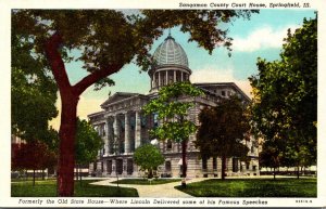 Illinois Springfield Sangamon County Court House Curteich