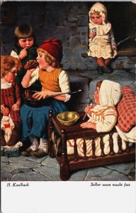 Children H.Kaulbach Selber essen macht fett  Vintage Postcard C263