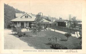 Beaver Falls Pennsylvania Depot Birdseye View Antique Postcard K99625