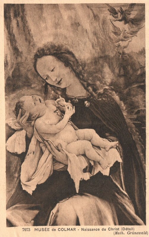 Vintage Postcard Musee De Colmar Naissance Du Christ Detail Math Grinewald