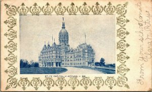 State Capitol Building Hartford Connecticut CT  UDB Postcard Micah Border Q14