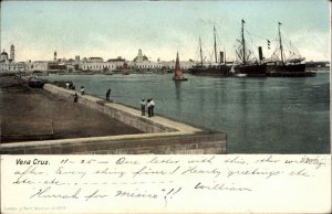 Veracruz Vera Cruz Mexico Harbro Dock Ships 1904 Used Postcard