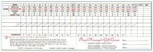 1960 Royal Kaanapali Golf Course Score Card Kaanapali Beach Maui Hawaii Postcard