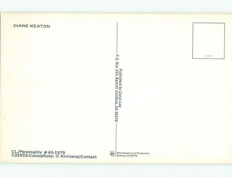 Unused 1979 ACTRESS DIANE KEATON ON POSTCARD k7088