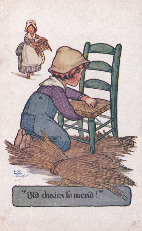 H.G.C. Marsh Lambert Old Chairs to Mend Comic Postcard