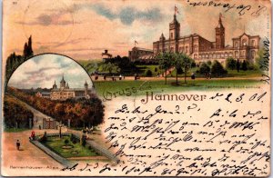 Germany Gruss Aus Hannover Technische Hochschule Vintage Litho Postcard 09.79