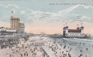 New Jersey Atlantic City Garden Pier And Bathers 1918