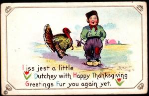 19xx Thanksgiving Poem Embossed Picture Postcard!