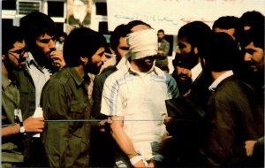 Blindfolded American Embassy Official Paraded by Iranian Students Postcard PC179