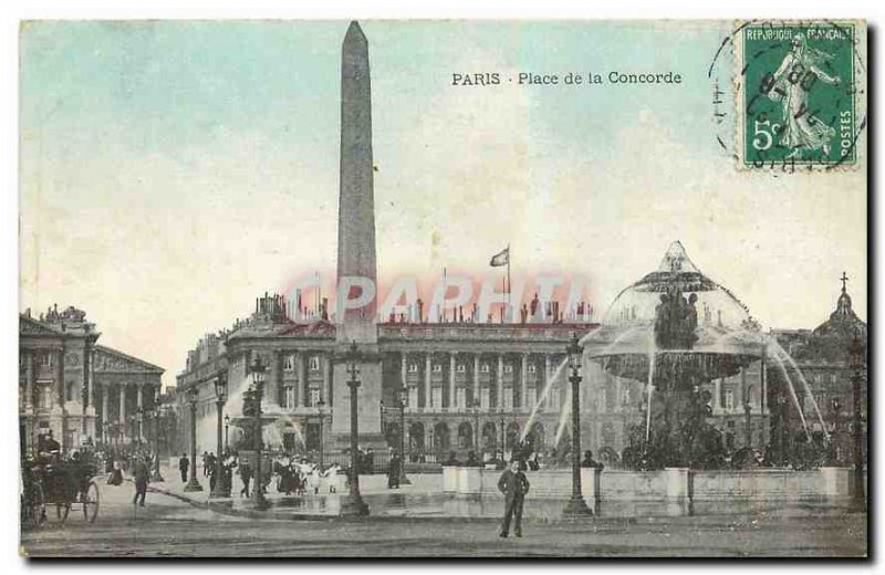 Old Postcard Paris Concorde Square