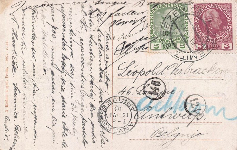 VYSEHRAD CZECH REPUBLIC-KOSTEL a TUNEL~1910 POSTCARD