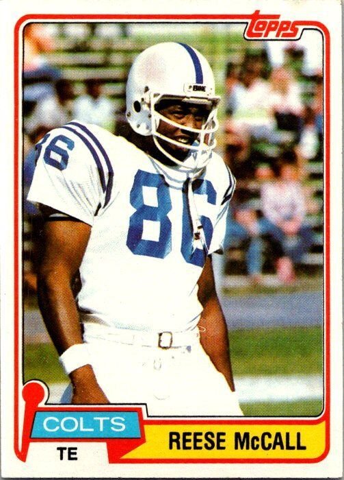 1981 Topps Football Card Reese McCall Baltimore Colts sk60172