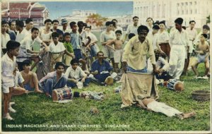 singapore, Indian Magicians and Snake Charmers (1930s) Postcard