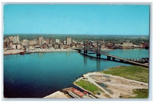 1962 City's Skyline and Main St. Bridge Greetings from Jacksonville FL Postcard