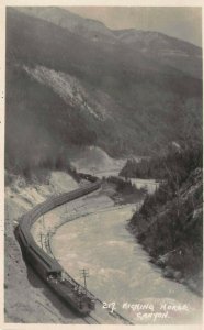 Canadian Pacific Train, Kicking Horse Canyon, Alberta, Canada, Early Real Photo