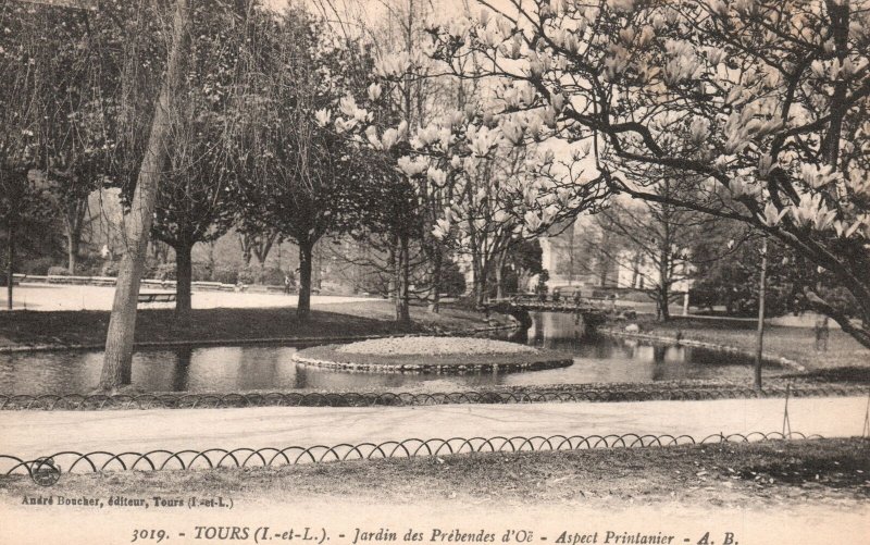 Vintage Postcard 1910's The Garden Prebendaries Aspect Printanier Tours France