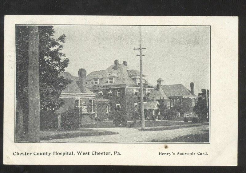 WEST CHESTER PENNSYLVANIA PA. CHESTER COUNTY HOSPITAL VINTAGE POSTCARD