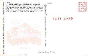 Rose Parade Air Force Plane Float Portland Oregon 1960s postcard