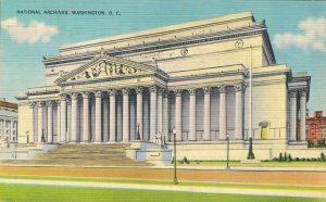 USA National Archives Washington D.C. Linen Vintage Postcard 07.61