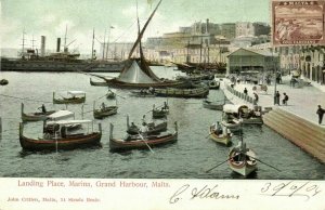 malta, VALLETTA, Grand Harbour, Marina, Landing Place (1904) J. Critien Postcard