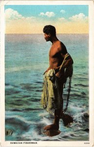 PC US, HAWAII, HAWAIIAN FISHERMAN, Vintage Postcard (b45705)