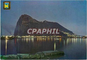 Modern Postcard Night view of La Linea Gibraltar Penon