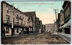 TRURO, NOVA SCOTIA Canada INGLIS STREET Scene Stanley Hotel 1912  Postcard