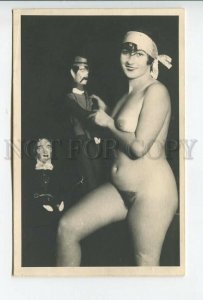 462452 NUDE Woman w/ DOLL Marionette PUPPET Vintage PHOTO postcard