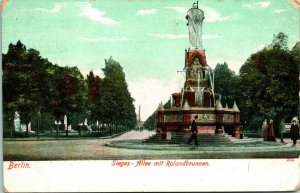 Vtg Postcard 1907 Roland Fountain Berlin Germany - Allee Mit Rolandbrunnen