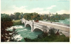 Vintage Postcard 1920's Luna Island Bridge Niagara River New York NY Phostint