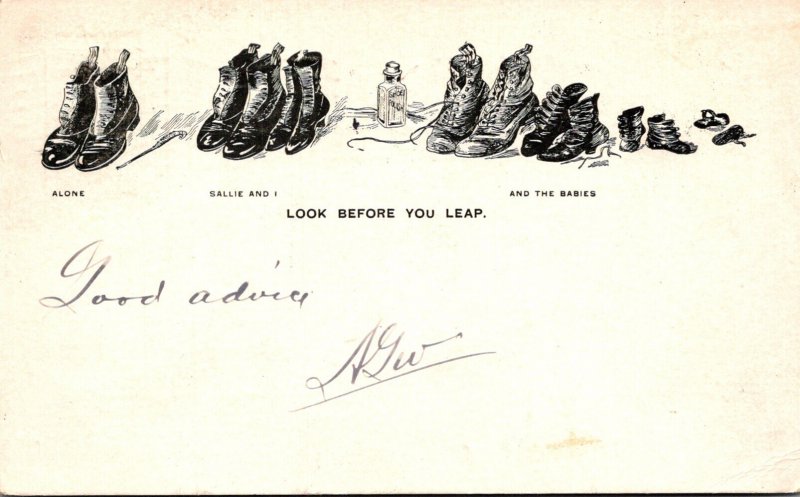 Humour Lots Of Shoes Look Before You Leap  1905