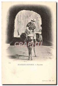 Beulieu Sea - Peasant - Old Postcard Donkey Donkey