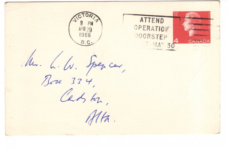 Canadian Postal Stationery, Elizabeth II, 4 Cent, Chess Move 1966