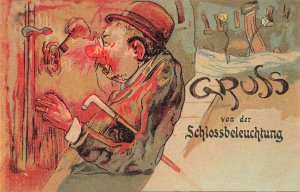 Germany Gruss Von Der Schlossbeleuchtung, Postcard.