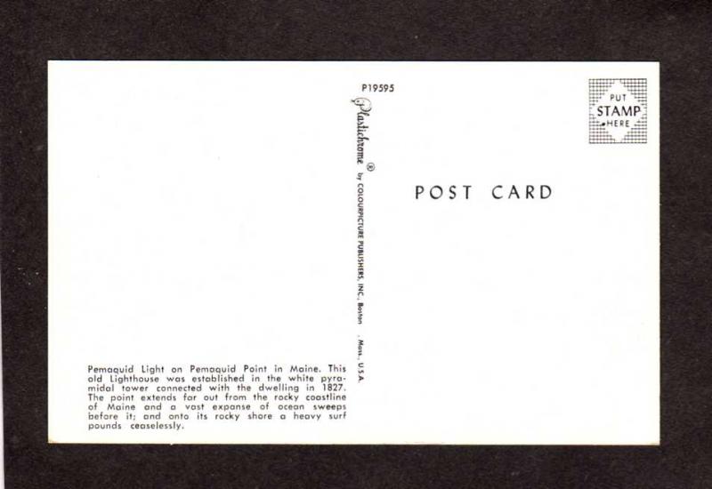 ME Pemaquid Point Light Lighthouse House Maine Postcard