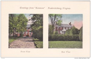 2-Views (Front View & Rear View), Greetings From Kenmore, FREDERICKSBURG, V...