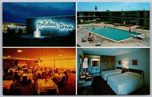 North Platte Nebraska 1960s Postcard Holiday Inn Motel Multiview Swimming Pool
