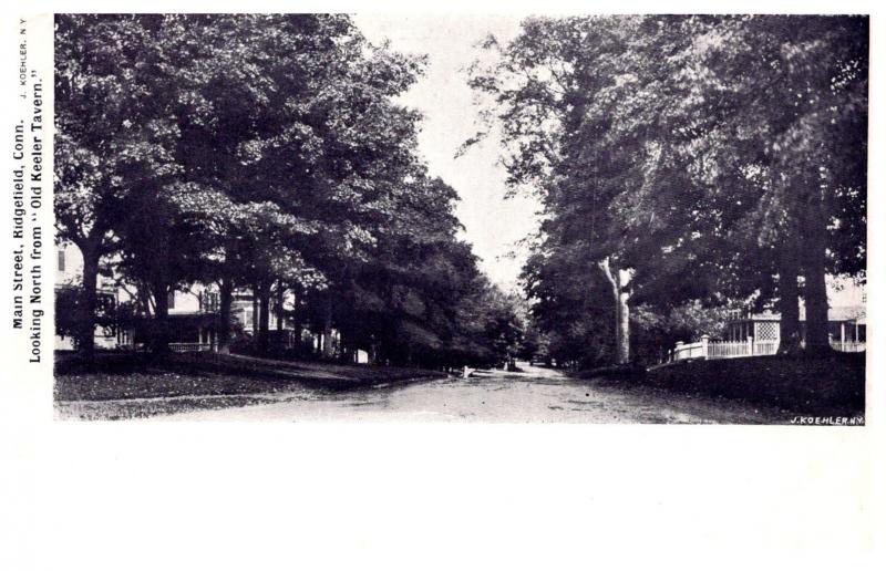 Connecticut  Ridgefield ,   Main Street looking North from Old Keeler Tavern