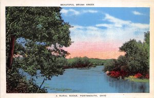 Portsmouth Ohio 1940s Greetings Postcard Beautiful Brush Creek 