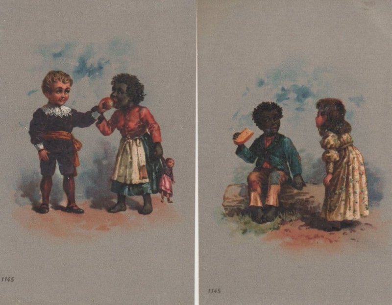 African American Racial Harmony Children Friendship 2x Postcard s