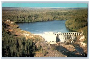 Fort Frances Ontario Canada Postcard Calm Lake Dam c1950's Unposted Vintage