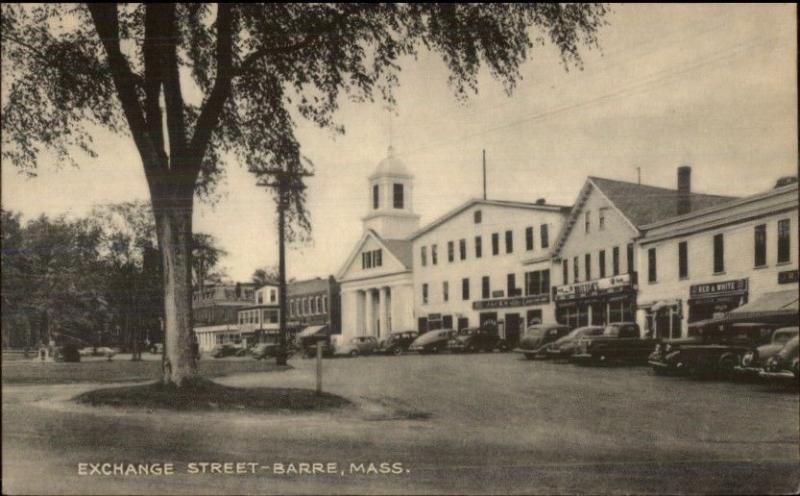 Barre MA Exchange Street Postcard