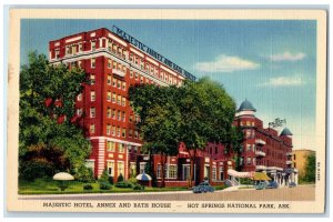 1941 Majestic Hotel Annex And Bath House Hot Springs National Park AR Postcard