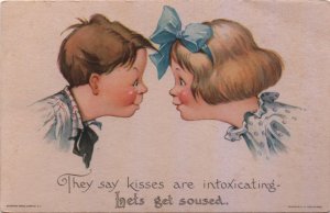 romance postcard: They Say Kisses Are Intoxicating